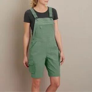 DULUTH TRADING CO Womens Sz XL Heirloom Gardening Short Overalls Green